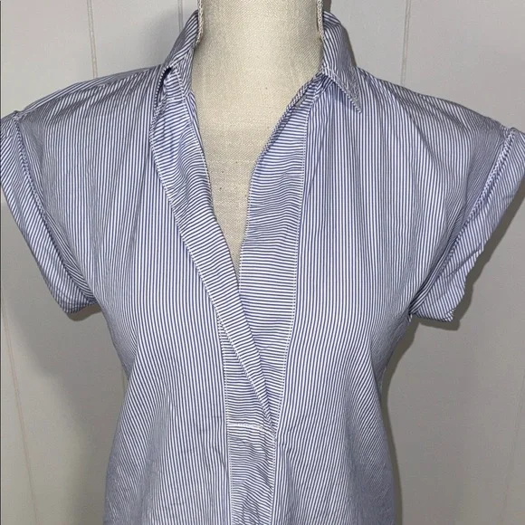 J. Crew Blue Striped Blouse - Picture 2 of 5
